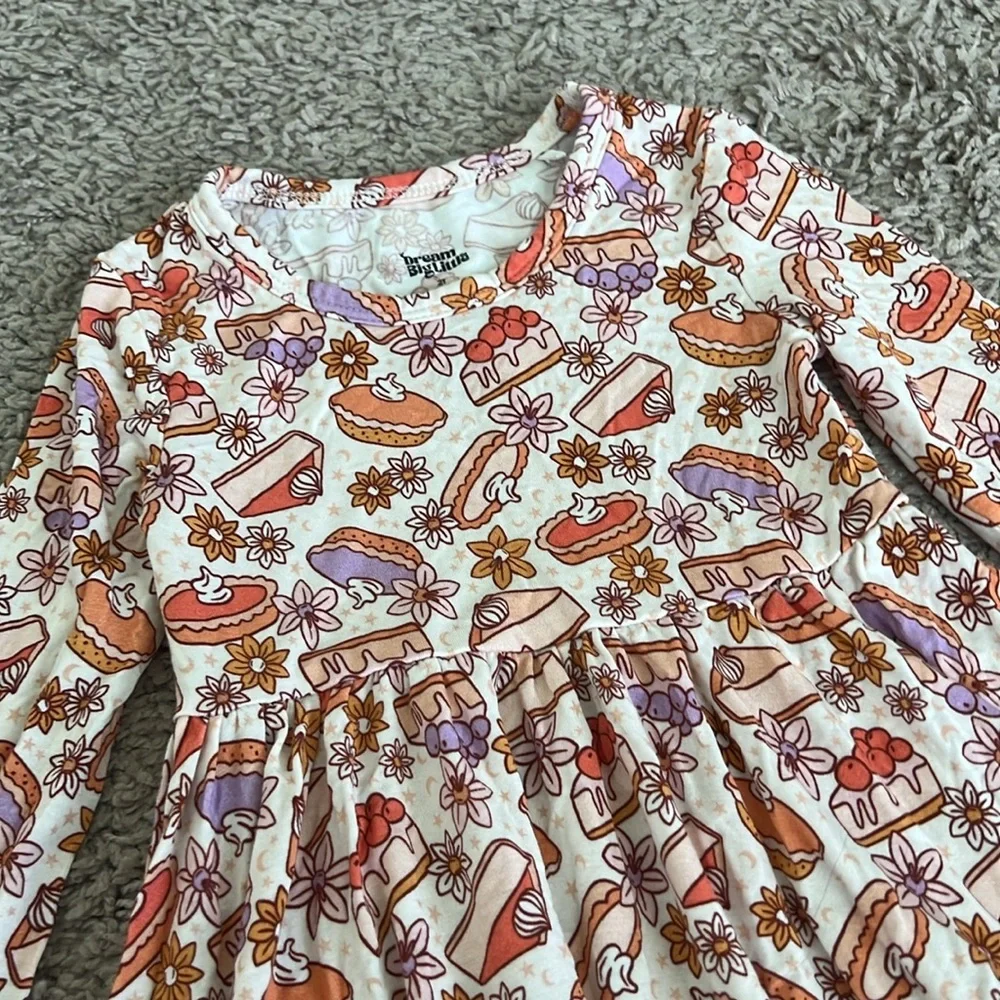 Dream Big Little Bamboo Thanksgiving Pie Skater Dress